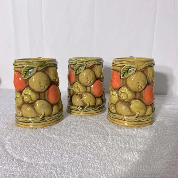 Vintage MCM Japan Pottery Ceramic Orange Spice 8Pc  Tea Set - Picture 12 of 16